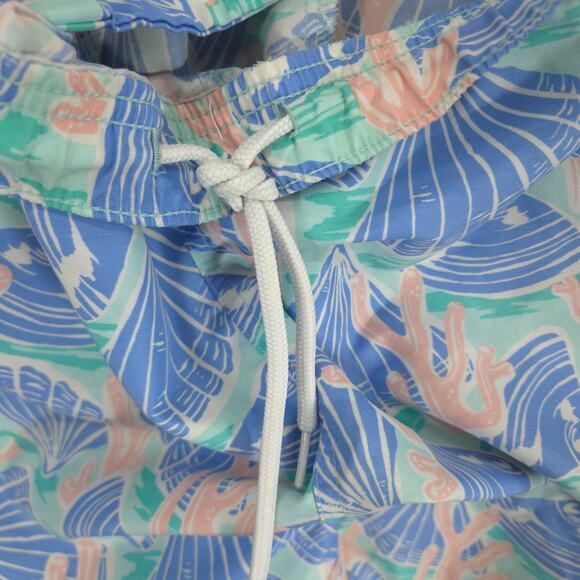 Vineyard Vines Swim Trunks Mens Large Seashell Coral Pockets Drawstring Unlined - Picture 9 of 10